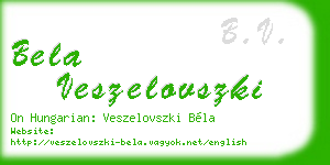 bela veszelovszki business card