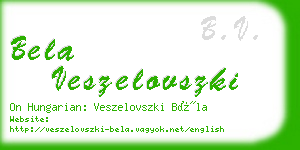 bela veszelovszki business card